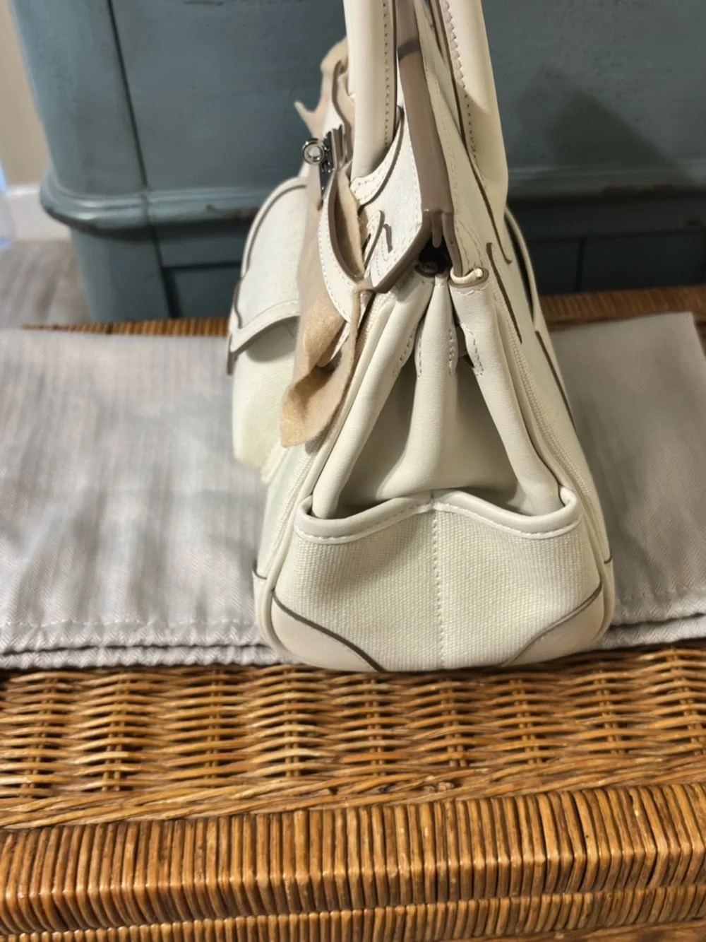 Canvas cargo style handbag H style BK - Picture 3 of 14